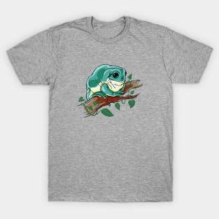 White's Tree Frog pet. Illustration for amphibian lovers T-Shirt